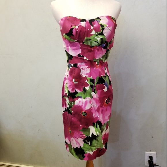 Donna Ricco floral tube top dress (K29) - Picture 2 of 5